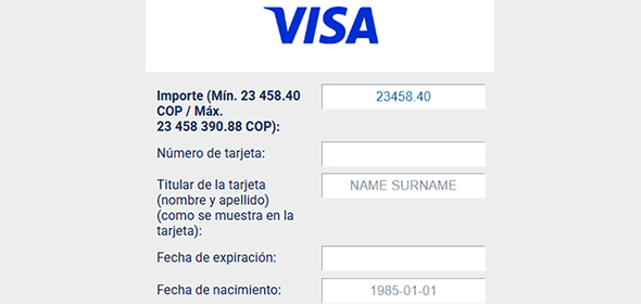 Introduce los detalles del pago Introduce los detalles del pago