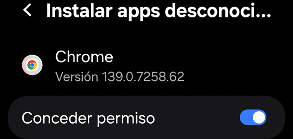 Permitir descargas desde fuentes desconocidas Permitir descargas desde fuentes desconocidas
